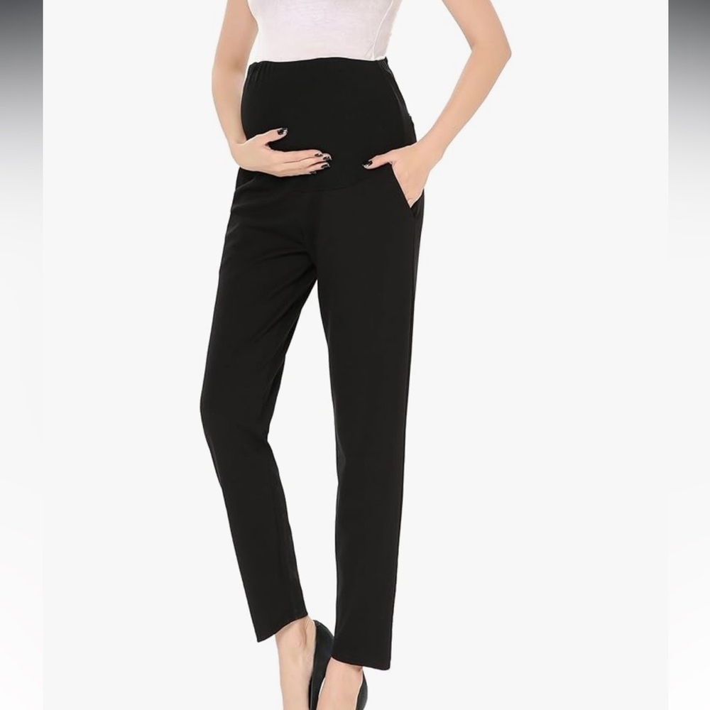 Alina Mae Maternity Pants Comfortable Stretch Over-Bump Pregnancy Black NWT